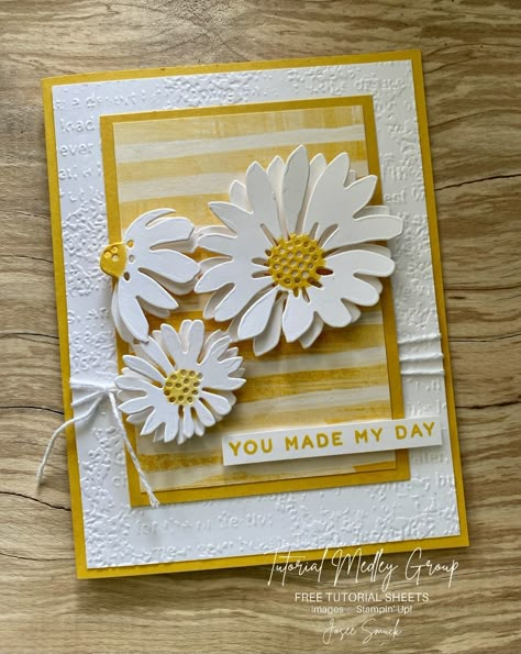 Stampin Up Cheerful Daisies Cards, Cheerful Daisies Stampin Up Cards, Stampin Up Cheerful Daisies, Cheerful Daisy, Cheerful Daisies, Daisy Cards, Cute Paper, Hand Stamped Cards, Bday Cards