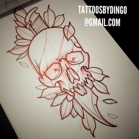 Traditional Tattoo Drawings, Skull Sleeve, Tattoo Pictures, Diamond Tattoos, Skull Art Drawing, Pen Illustration, Tattoo Flash Sheet, Tattoo Traditional, Skulls Drawing