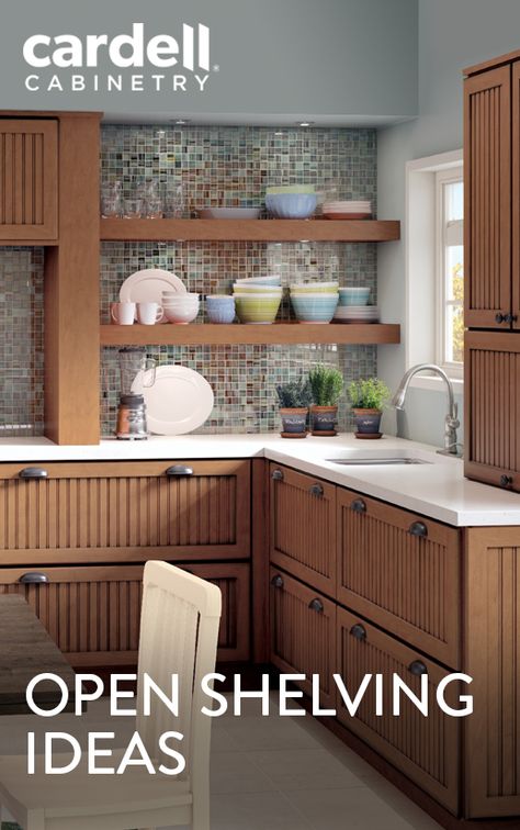 Cardell Kitchen Cabinets, Open Kitchen Shelving Ideas, Kitchen Shelving Ideas, Open Shelving Kitchen Cabinets, Kitchen With Open Shelves, Shelving In Kitchen, Open Kitchen Shelving, Open Kitchen Cabinets, Shelving Kitchen