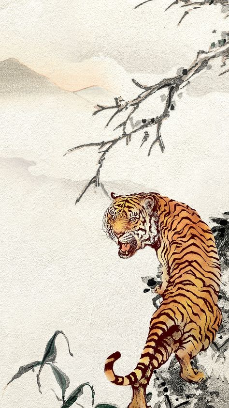 Tiger Aesthetic, Wallpaper Tiger, Tiger Tattoos, Japanese Tiger, Tiger Artwork, Tiger Drawing, Tiger Wallpaper, Print On Demand Business, Chinese Aesthetic