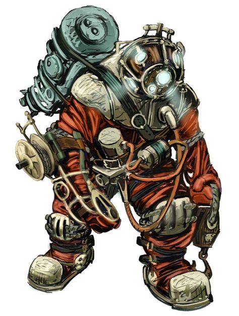 Bioshock concept art Bioshock Artwork, Bioshock Art, Bioshock Series, Deep Sea Diver, Bioshock Infinite, Bioshock, Video Game Art, Dieselpunk