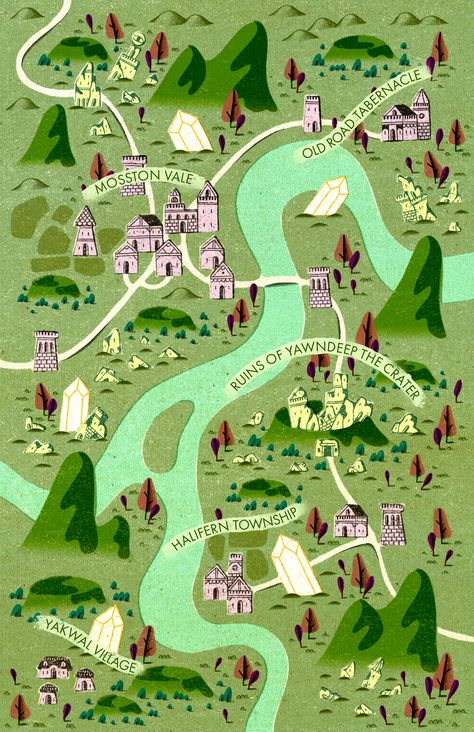 River Map Illustration, Quest Map Illustration, Cartoon Maps Illustrations, Village Map Illustration, Forest Map Illustration, Fantasy Map Illustration, Illustrated Map Design, Storybook Map, Map Design Illustration