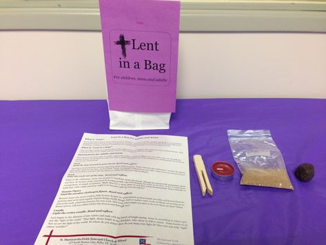 Lent in a Bag Instructions Online Now... Lent In A Bag Ideas, Lent Ideas For Teens, Lent Retreat Ideas For Kids, Lent In A Bag For Kids, Youth Retreat Ideas, Lent For Teenagers, Lent Bible Study For Kids, Easter Prayer Stations, Lent Readings