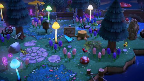 fairy garden in animal crossing new horizons :) Cottage Core Animal Crossing, Fairy Island, Cottagecore Animal Crossing, Fairy Garden Animals, Pink Island, Animal Crossing 3ds, Animal Crossing Funny, Animal Crossing Guide, Fairy Garden Designs