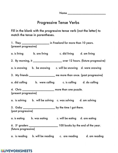 Present Progressive Tense, Future Tense Verbs, Tense Worksheet, Progressive Verbs, Verbs Worksheet, Present Progressive, Classroom Preparation, Future Tense, Verb Worksheets