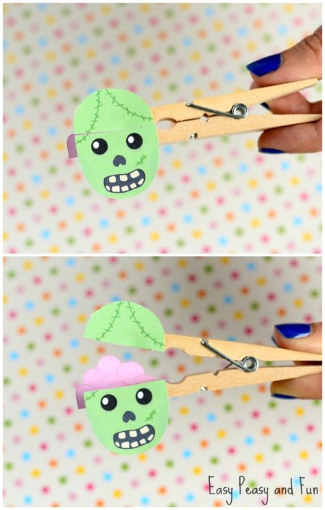 Clothespin Zombie Puppet Craft – Halloween Crafts for Kids Zombie Puppet, Puppet Craft, Halloween Infantil, Craft Halloween, Halloween Arts And Crafts, Puppet Crafts, Clothes Pin Crafts, Halloween Crafts For Kids, Theme Halloween