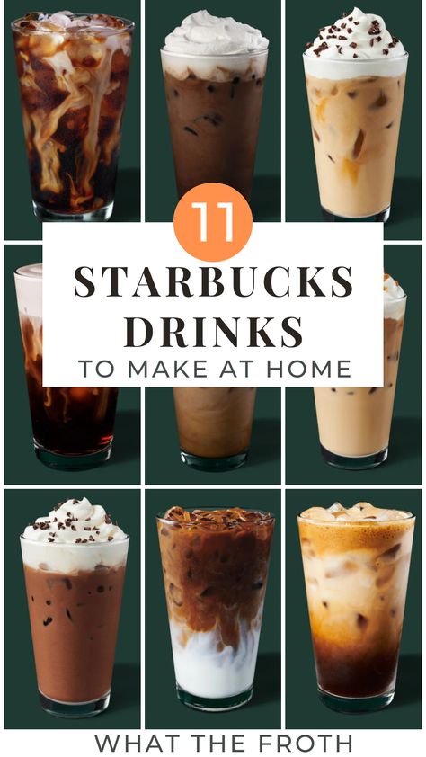 Coffees From Starbucks, Flavored Coffee Recipes, Espresso Drink Recipes, Starbucks At Home, Homemade Coffee Drinks, Drinks To Make At Home, Café Starbucks, Nespresso Recipes, Cold Brew Coffee Recipe