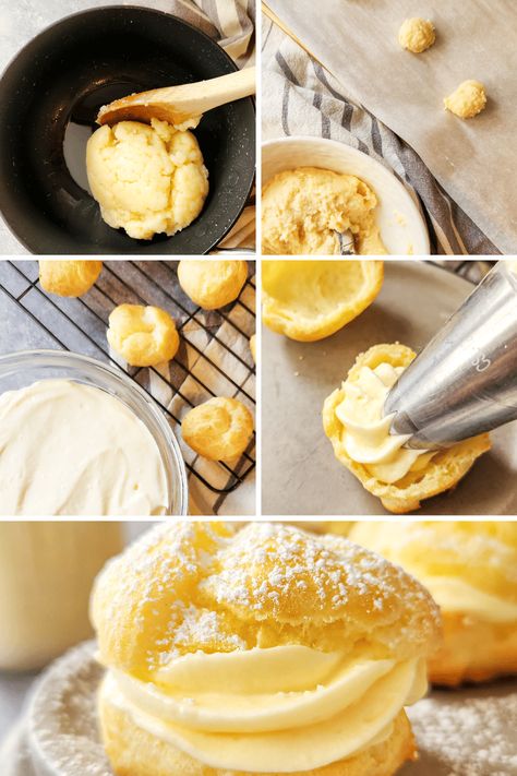 Making your own gluten-free cream puffs is easier than you think! Follow these step-by-step instructions and enjoy cream puffs again! Cream Puff Dessert, Homemade Cream Puffs, Puff Dessert, Caramel Dessert Recipes, Vanilla Cream Filling, Berry Dessert Recipes, Creme Puff, Mini Dessert Recipes, Sweet Whipped Cream