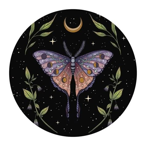 Moth Art, Witchy Wallpaper, Illustration Botanique, Celestial Art, Wow Art, Moon And Star, Art And Illustration, Butterfly Art, Diamond Art