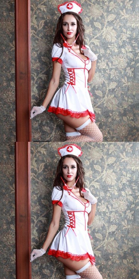 Sexy Cosplay Performance Nightdress Uniform Temptation Nurse Costume Women's Lingerie Costume Poses, Nurse And Patient, Costumes Brunette, Halloween Poses, Halloween Costumes Brunette, Reference Pics, Nurse Costume, Women's Uniforms, Women Nurse