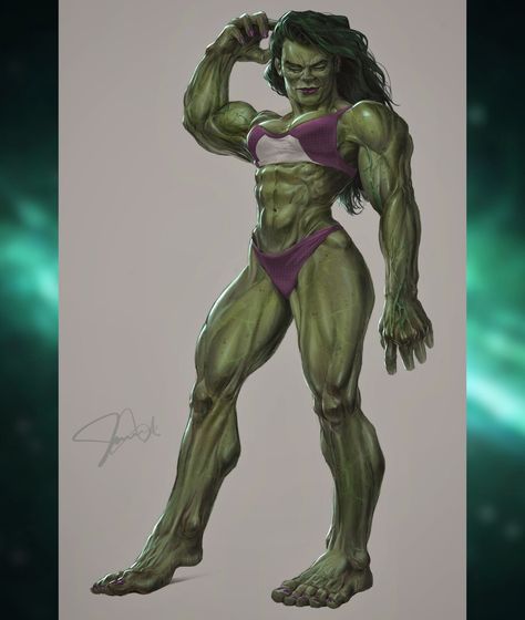 She-Hulk, Jaroslav Kosmina on ArtStation at https://www.artstation.com/artwork/QzVO23 Female Body Builders, Bakhar Nabieva, Jennifer Walters, Body Builders, Miss America, Body Builder, Female Body, Anatomy Reference, Female Portrait