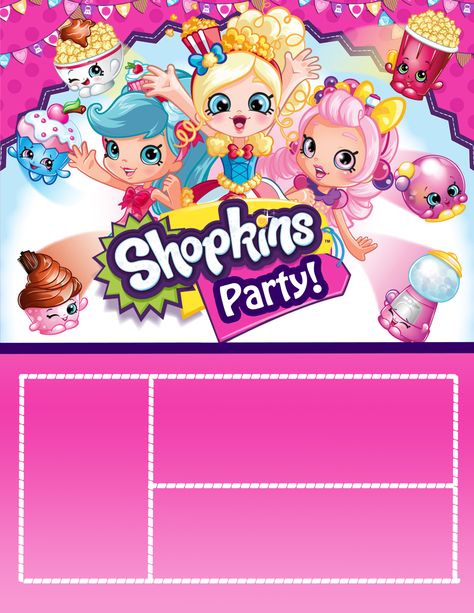 shopkins-shoppies-invitation Shopkins Birthday Party Decoration, Shopkins Invitations, Shopkins Birthday Cake, Shopkins Bday, Shopkins Shoppies, Shopkins Birthday Party, Shopkins Party, Shopkins Birthday, Party Invite Design