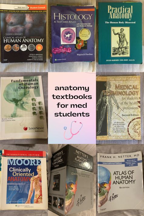 Mbbs 1st Year Books, Books For Med Students, Best Medical Books, Med School Must Haves, Medicine Books Aesthetic, Medical Books To Read, Med Student Room, Books For Doctors, Medschool Aesthetic