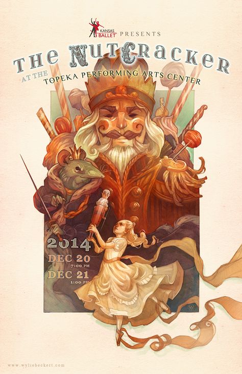 Illustration: The Nutcracker Poster Design Wylie Beckert, Pick 3, Nutcracker Ballet, The Nutcracker, Drawing Tutorials, Painting Illustration, Nutcracker, Animation Art, Suncatchers