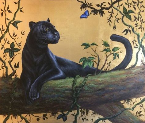 Jaguar Painting, Panther Painting, Black Panther Drawing, Tiger Artwork, Panther Tattoo, Panther Art, Jungle Art, Black Jaguar, Into The Wild