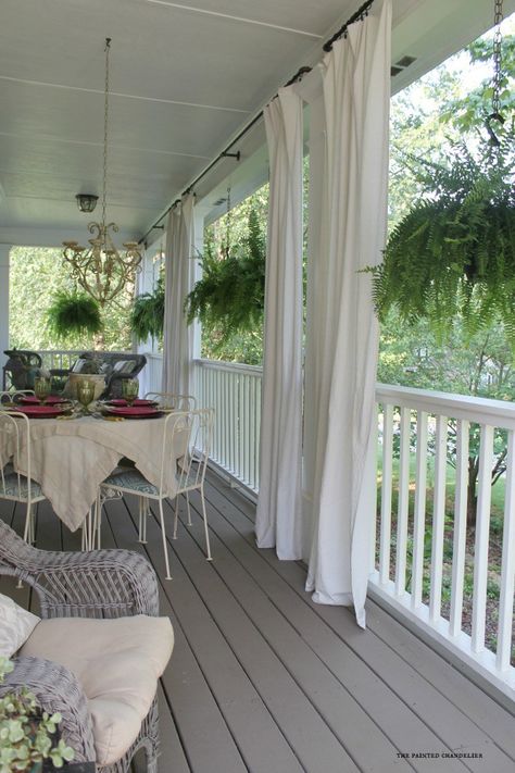 Today I’m sharing my 2 favorite paint colors and techniques for creating a weathered gray finish on furniture and accessories to update items around your home. I recently used this application to update our wicker porch furniture in the Spring and it made a big difference in the overall look of the porch! We have had … Grey Deck Paint, Deck Paint Colors, Wicker Porch Furniture, Floor Paint Colors, Porch Paint, Deck Makeover, Porch Curtains, Porch Remodel, Deck Colors