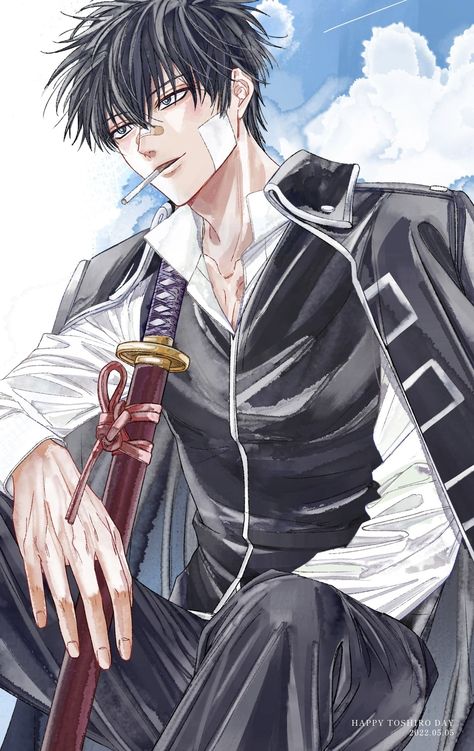 Hijikata Toshiro Fanart, Hijikata Toshiro, Gintama Wallpaper, Gin Tama, Anime Boy, Anime Guys, Old Things, Fan Art, In This Moment