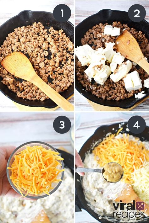 Cream Cheese Sausage Dip (Simple Queso) | Salty Side Dish Sausage Cheese Dip Recipes, Sausage And Cheese Dip, Cream Cheese Cheddar Dip, Cream Cheese Sausage Dip, Sausage Dip With Cream Cheese, Cheese Sausage Dip, Sausage Queso Dip, Cheesy Sausage Dip, Sausage Cream Cheese Dip