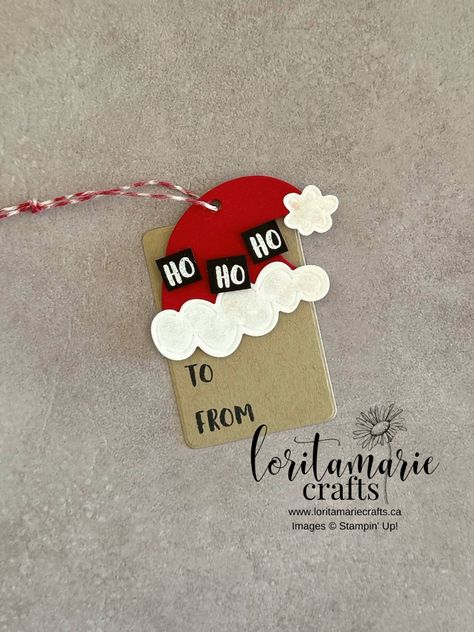 Card Tags Ideas, Sending Cheer Stampin Up Tags, Christmas Gift Tags Diy Printable Labels, Stampin Up Tags Christmas, Handmade Gift Tags Christmas, Stampin Up Christmas Tags Ideas, Stampin Up Christmas Tags 2023, Gift Tag Diy, Diy Christmas Tags Handmade