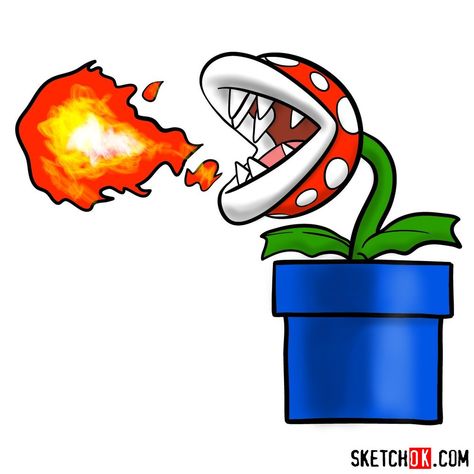 Step-by-step drawing guide of Fire Piranha Plant throwing a fireball From: Super Mario games; Steps: 11. Step 01 Step 02 Step 03 Step 04 Step 05 Step 06 Step 07 Step 08 Step 09 Step 10 Step 11 Ilnur KhayrullinVector illustrator, web designer/developer, the author of the Sketchok.com website. Related posts: How to draw Piranha … How to draw Fire Piranha Plant throwing a fireball Read More » Mario Drawing Ideas, Mario Flower Drawing, Super Mario Drawing, Piranha Drawing, Mario Plant Drawing, Mario Drawing, Mario Plant, Super Mario Plant, Pirana Plant Mario