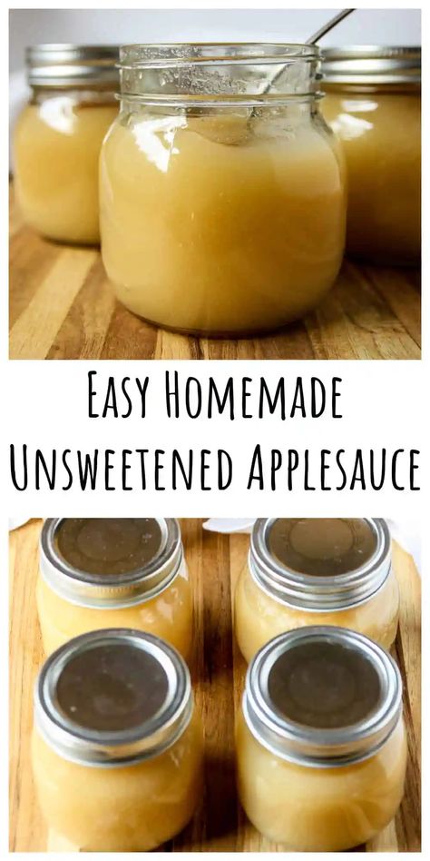 This unsweetened applesauce recipe is a super easy and delicious way to use the fall apple harvest. Sugar Free applesauce is a versatile pantry item for recipes, snacking or topping your oatmeal or yogurt. Homemade unsweetened applesauce is simply made with fresh apples, and and some lemon juice. Apple Recipes No Sugar, Unsweetened Applesauce Recipe, Sugar Free Applesauce, Yogurt Homemade, Canning Applesauce, Homemade Applesauce Recipes, Apple Recipes Healthy, Applesauce Recipe, Homemade Sauce Recipes