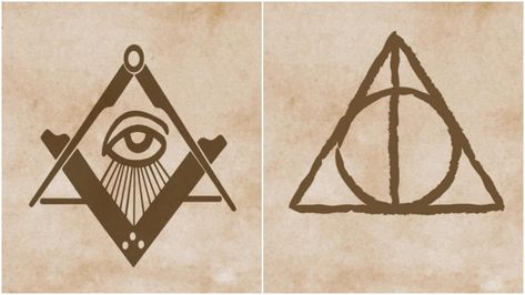 JK Rowling reveals the heartbreaking inspiration for the Deathly Hallows symbol in Harry Potter | The Independent Hufflepuff Tattoo, Harry Potter Parties Food, Harry Potter Symbols, Harry Potter Quizzes, Deathly Hallows Symbol, Harry Potter Background, Rowling Harry Potter, The Deathly Hallows, Harry Potter Wedding