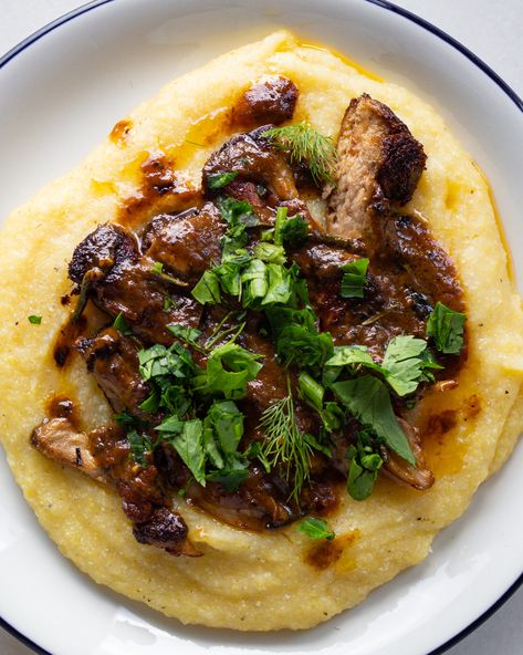 Lion's Mane Mushroom Steaks with Balsamic Pan Sauce - Justine Doiron Lions Mane Mushroom Recipe, Mushroom Steaks, Justine Doiron, Resep Vegan, Lion's Mane Mushroom, Mushroom Dish, Pan Sauce, Lions Mane, Steak And Mushrooms