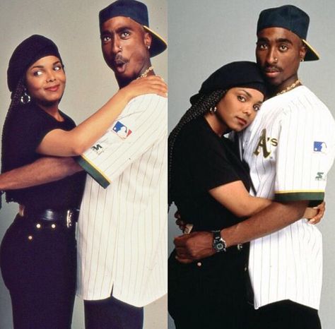 Tupac and Janet Jackson Corny Couples, Poetic Justice Outfit, Janet Jackson Poetic Justice, 90s Couples, Jo Jackson, Looks Hip Hop, Tupac Pictures, Black Relationship Goals, Black Love Couples