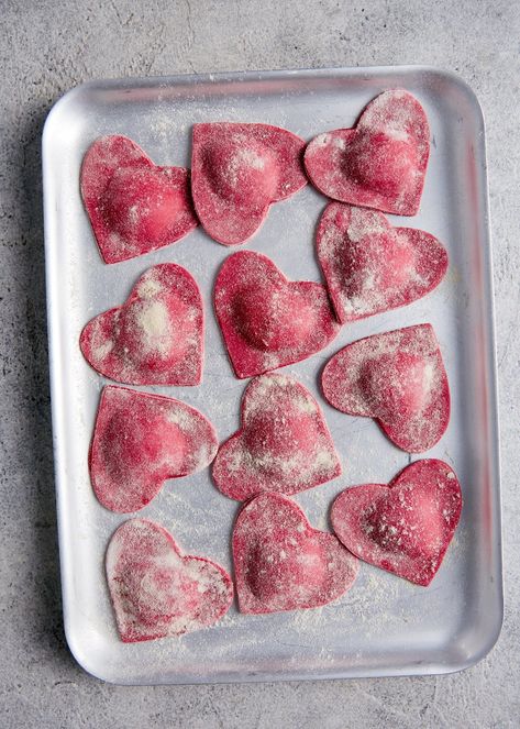 Heart Ravioli, Sage Sauce, Brown Butter, Ravioli, Beautiful Food, Pretty Food, Cute Food, Thyme, San Valentino