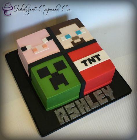 Minecraft Dort, Minecraft Pasta, Pastel Minecraft, Cake Minecraft, Minecraft Party Decorations, 4de Verjaardag, Minecraft Birthday Cake, Easy Minecraft Cake, 7th Birthday Cakes