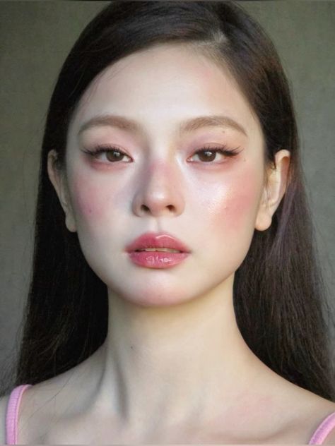 Rose Blackpink Makeup Look, Natural Ingenue Makeup, Douyin Makeup No Contacts, Hyperfeminine Makeup, Viet Makeup, Romantic Makeup Archetype, Soft Douyin Makeup, Natural Douyin Makeup, Natural Asian Makeup