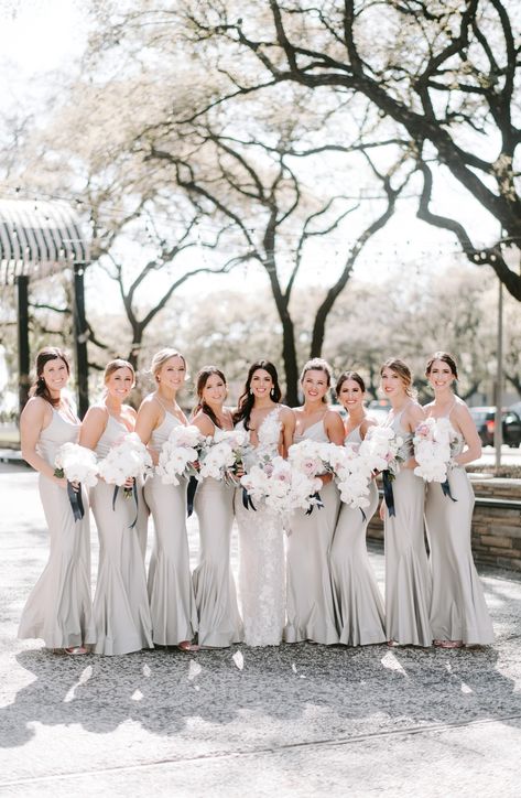 Silver Wedding Bridesmaid Dresses, Bridesmaid Dresses Oyster, White Gold Bridesmaid Dresses, Light Silver Bridesmaid Dresses, Bridesmaid Silver Dresses, Silver Satin Bridesmaid Dresses, Platinum Bridesmaid Dresses, Wedding Colors Silver, White Wedding Bridesmaids