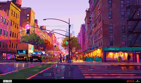 Robh Ruppel, Swipe File, Anime Animation, Scenery Background, City Background, City Illustration, Matte Painting, City Landscape, Animation Background