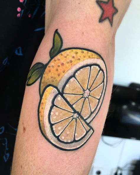 Lemon Tattoo, Sorry Mom Tattoo, Fruit Tattoo, Food Tattoos, Old School Tattoo Designs, Glitter Tattoo, Traditional Tattoo Art, Tattoo Supplies, Beauty Tattoos