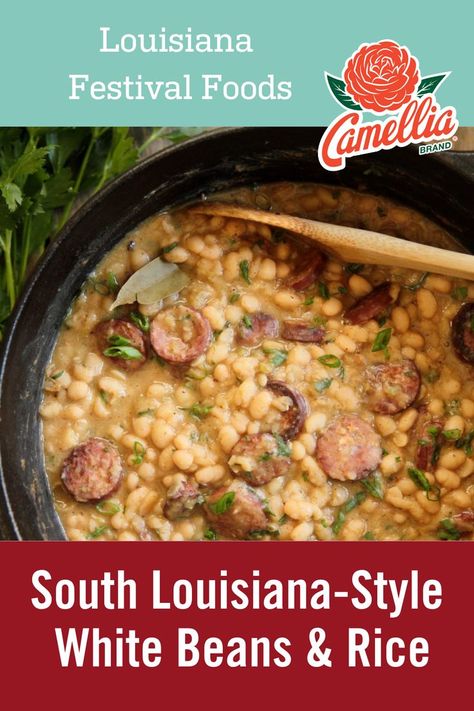 Southern White Beans Recipe, White Beans And Rice, Authentic Louisiana Recipes, South Louisiana Recipes, Air Fryer Recipes Chicken Wings, Beans In Crockpot, White Bean Recipes, Southern Louisiana, Festival Foods