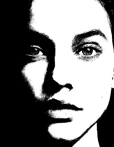 Stippling Reference Photo, Stencil Portrait Faces, Black And White Face Painting, Black And White Face Drawing, Person Looking Down, Black And White Reference, Black And White Faces, Portrait Palette, Monochrome Portrait