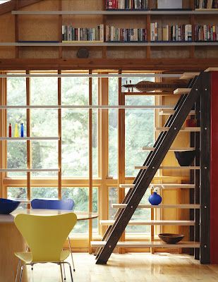 Bookcase Stairs, Stair Shelves, Open Bookshelf, Shed Tiny House, Tiny House Stairs, Study Home, Structural Insulated Panels, Loft Stairs, Hidden Spaces