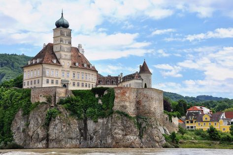 Austrian castle. 12th century built Schonbuhel Castle along the Danube River in #Sponsored , #sponsored, #Sponsored, #century, #Danube, #River, #castle Austrian Castles, Danube River, Branding Design Inspiration, 12th Century, Stock Photography Free, Barcelona Cathedral, Austria, Palace, Fort