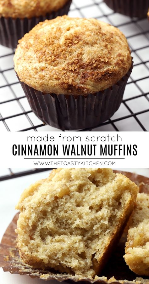 Applesauce Walnut Muffins, Cinnamon Walnut Muffins, Coffee Walnut Muffins, Walnut Baking Recipes, Recipes Using Walnuts Baking, Walnut Muffins Recipes, Walnut Dessert Recipes, Walnut Muffins, Mug Of Coffee