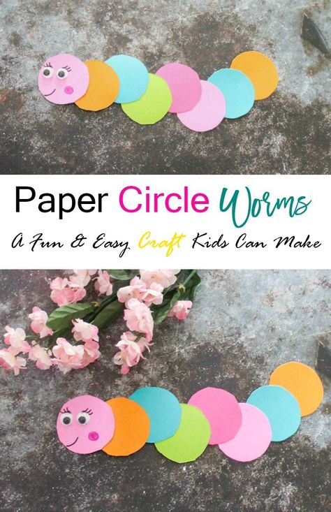 Paper Circle Worms – At Home With Zan Circle Crafts Preschool Art Projects, Circle Art Activities For Preschool, Circle Craft Preschool, Worm Crafts For Toddlers, Circle Crafts For Preschoolers, Paper Circle Crafts, Worm Crafts For Kids, Inch Worm Craft, Circle Preschool Activities