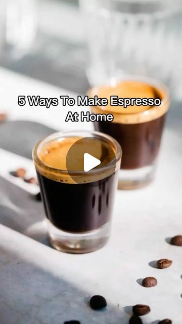 Victoria Brown | At Home Coffee & Recipes on Instagram: "How to Make Espresso at Home ☕️🌷 perfect for any latte, cappuccino, americano, affogato and more the possibilities are endless. (Please excuse my sick voice lol I attempted a voice over with a cold lol)   @katerinafaith did a video just like this one, and had so many tips to offer. I did this video and mentioned my own preferences/options. Make sure to check her out!   Here’s 5 ways you can make espresso at home ❤️⬇️  1️⃣ Instant Espresso (make sure it’s instant espresso/ not instant coffee) @cafebustelo has the best option in my opinion  2️⃣ A Mocha Pot (simply brew strong coffee with water)  3️⃣ Phin Filter (Vietnamese style coffee) it’s very strong and concentrated but absolutely delicious! You can find the option for the phin fi How To Make Shaken Espresso At Home, Make Espresso At Home Without Machine, How To Make Espresso At Home, How To Make Cappuccino At Home, How To Make Espresso, Espresso Recipes At Home, Fancy Coffee At Home, Strong Coffee Recipe, Best Coffee Recipe