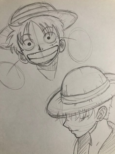 How To Draw Luffy, Animated Characters Drawings, One Piece Sketch Drawing, Luffy Reference, Ideas Drawing Inspiration Sketchbooks, Luffy Doodle, Luffy Drawing Sketch, One Piece Art Drawing, Luffy Drawings