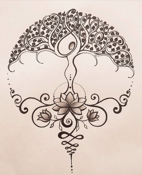 Lotusblume Tattoo, Tree Of Life Tattoo, Mom Tattoos, Tree Tattoo, Symbolic Tattoos, Tattoo Design Drawings, Creative Tattoos, Love Tattoos, Life Tattoos