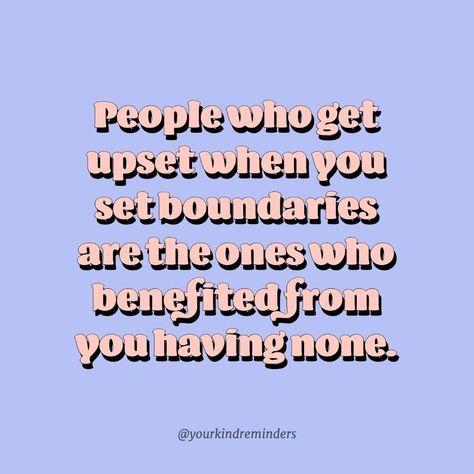 YKR | Empowerment Community💖 on Instagram: “People who get upset when you set boundaries are the ones who benefited from you having none. .⁣ .⁣ .⁣ .⁣ .⁣ #quotesdaily #life…” I Have Boundaries Quotes, Set Boundaries Quotes, Setting Boundaries Quotes, First Love Yourself, Boundaries Quotes, Do It For Yourself, Instagram People, Set Boundaries, Healing Words