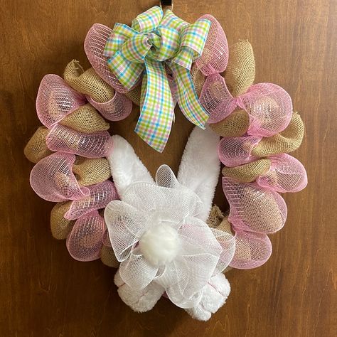 Frame Wreaths, Pastel Bows, Handmade Bunny, Bunny Head, Head Wreath, Wreath Frame, Handmade Holiday, Frame Wreath, Holiday Wreaths