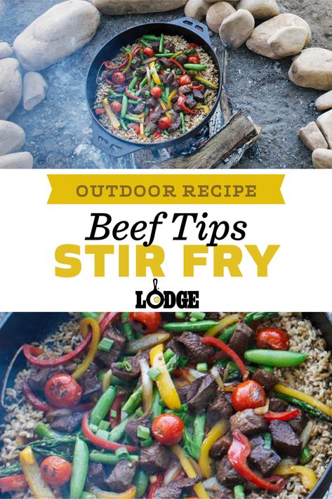 How To Tenderize Beef For Stir Fry, Camping Stir Fry, Cowboy Stir Fry Blackstone, Beef And Tomatoes Stir Fry, How To Season A Carbon Steel Wok, Korean Stir Fry, Wok Cooking, Easy Camping Meals, Beef Tips