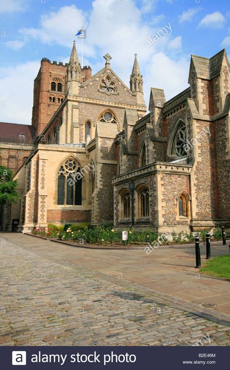 St Albans Cathedral (formerly St Albans Abbey, officially The Cathedral and Abbey Church of St Alban) hertfordshire england uk Stock Photo Culture Of England, Pinterest Mood Board, Hertfordshire England, English Culture, Bleak House, Cathedral Architecture, Anglican Church, Country Walk, Uk Images