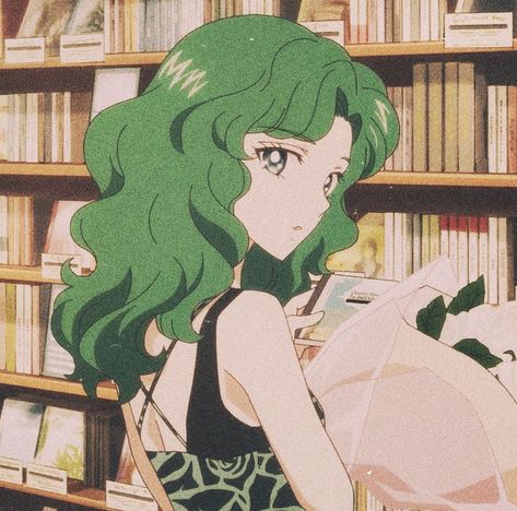 Art Pfps, Sailor Neptune, Another Universe, Gaming Art, 90s Anime, Discord Server, Anime Aesthetic, Green Hair, Profile Pics