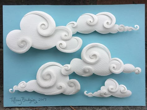 Clouds Sculpture, Ceramic Clouds, Chinese Cloud Pattern, Cloud Sculpture, Cloud Clay, Clay Cloud, Cloud Ceramic, Sun Paper, Paper Clouds