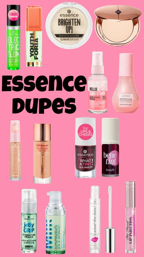 Essence dupes for high end makeup and skincare Essence Makeup, Banana Powder, Makeup Face Charts, Sephora Skin Care, Beauty Makeup Tutorial, Fragrances Perfume Woman, Essence Cosmetics, Face Chart, Makeup And Skincare